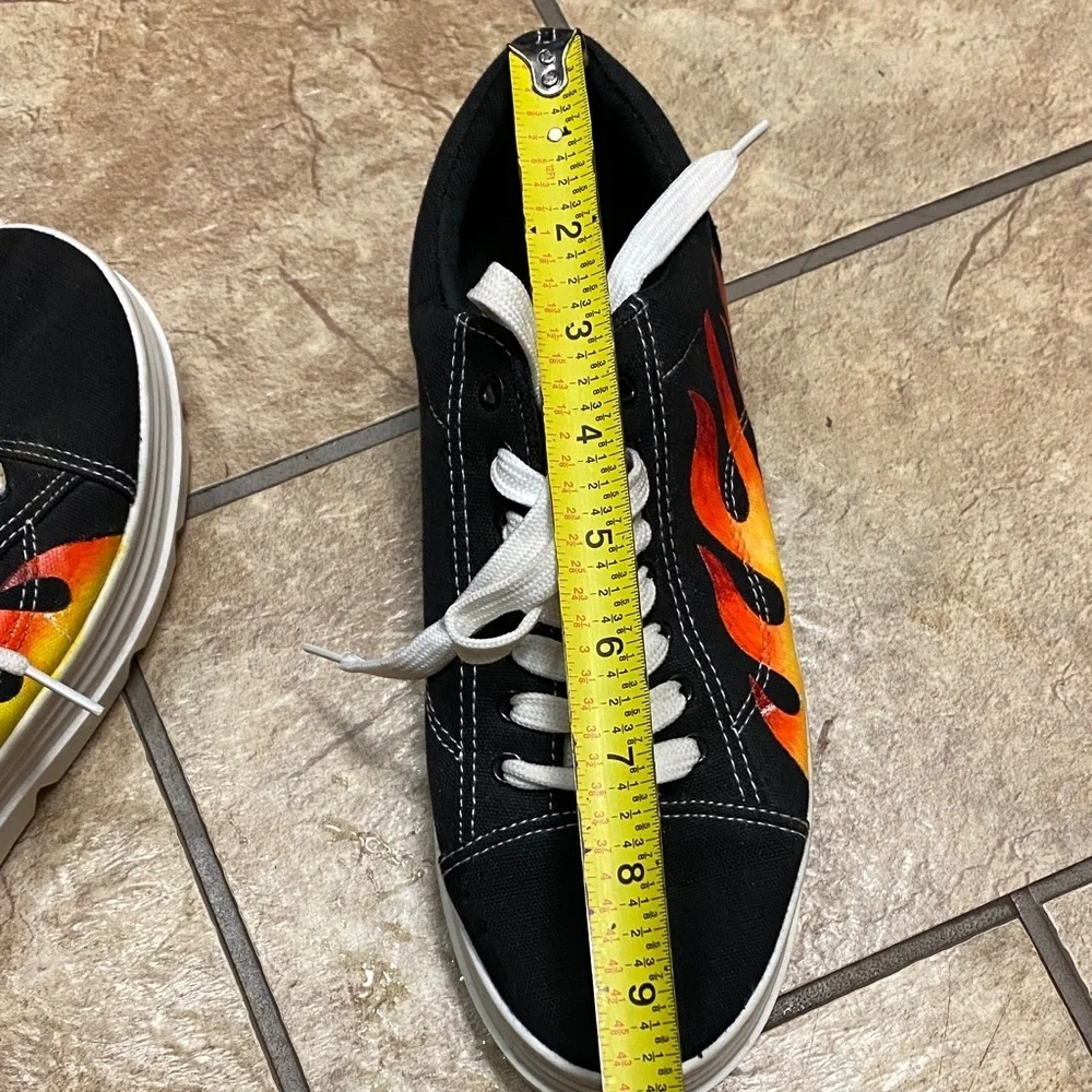 Koi Footwear Black with Flame Platform Sneakers Size 9